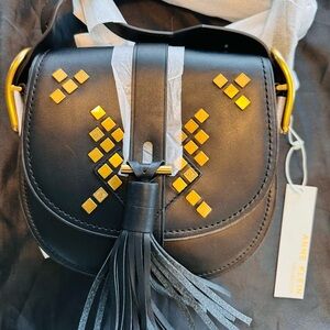 Brand New Anne Klein Black and Gold Kate Crossbody Bag